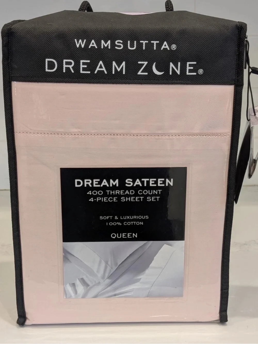 Wamsutta Dream Zone 400 TC Queen Sheet Set 100% Cotton Dream Sateen 4 Piece Pink